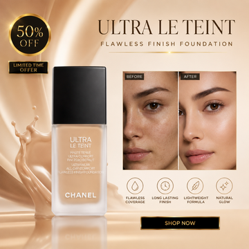 CHANEL Ultra Le Teint Flawless Finish Foundation – 50% OFF – Ultra Wear, All-Day Comfort – Flawless Coverage, Long Lasting & Lightweight – Natural Radiant Glow – With Hyaluronic Acid, Vitamin E & Soft-Focus Pigments