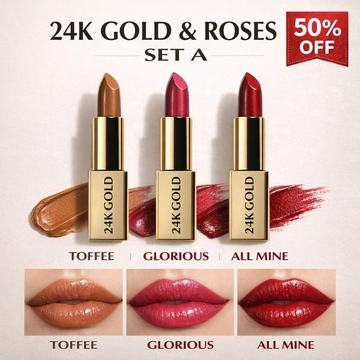 Beautify by Amna 24k Gold Signature Lipsticks - Perfect Pout For all day long