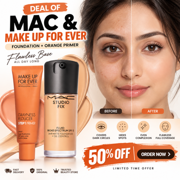 MAC Beyond Perfecting Foundation + Orange Primer to conceal dark spot– Flawless Full Coverage – Orange primer hide dark spots & pigmentation for flawless  base