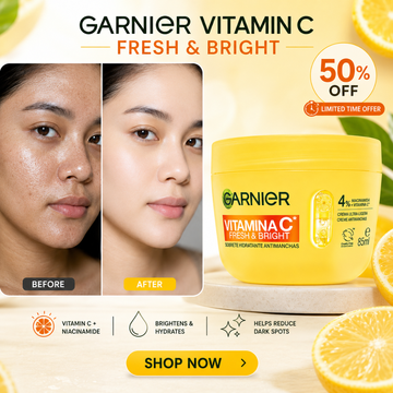 Garnier vitamin C 2-in-1 Primer & Blurring moisturizer | oil control & blur pores | fades dark spots & brighten skin tone