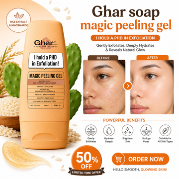 Ghar Soap Magic Peeling Gel – I Hold a PHD in Exfoliation – Gently Exfoliates, Deeply Hydrates & Reveals Natural Glow – With Rice Extract & Niacinamide – Removes Dead Skin, Brightens & Unclogs Pores