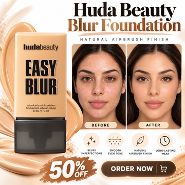 Huda Beauty Easy Blur Foundation – Natural Airbrush Finish – Buildable & Smoothing Coverage – Lightweight Texture – Flawless, Smooth & Radiant-Looking Skin All Day