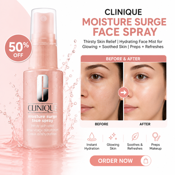 Clinique Moisture Surge Face Spray – 50% OFF – Thirsty Skin Relief – Hydrating Face Mist for Glowing + Soothed Skin – Preps + Refreshes – Instant Hydration, All-Day Glow – For All Skin Types
