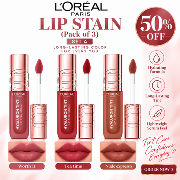 L'Oréal Paris Tint Lip Stain Bundles – Hydrating Hyaluronic Acid Formula – 24 hours Long-Lasting Stain