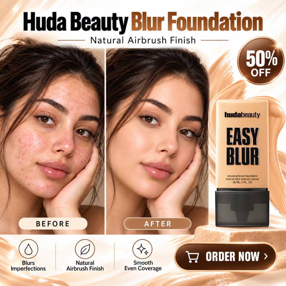 Huda Beauty Easy Blur Foundation – Natural Airbrush Finish – Buildable