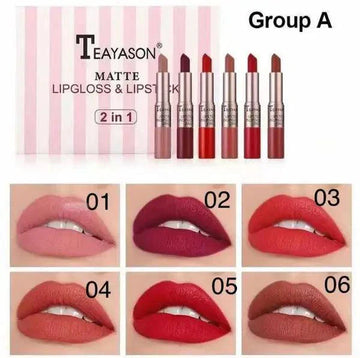 Teyason 2 in 1 Matte Lipgloss Lipstick Set