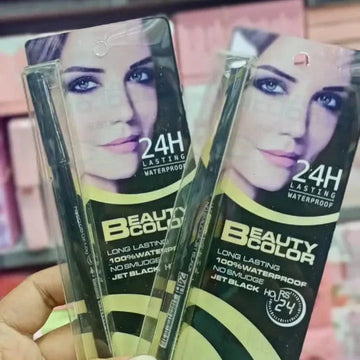 BEAUTY COLOR Long Lasting 100% waterproof No Smudge Jet Black