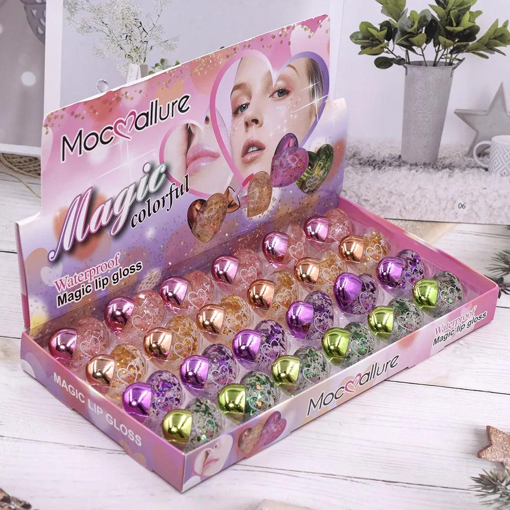 4 Pcs Mocallure Heart Shape Waterproof Magic Lip Gloss